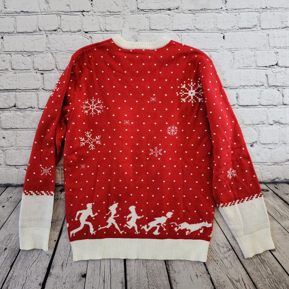 Scooby-Doo Christmas Sweater Red White Ruh-Roh Holiday Graphic Pullover Small - Picture 5 of 7